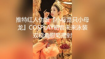 推特红人伪娘『小桜是只小母龙』COSPLAY初音未来泳装双视角慰菊撸射